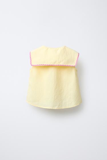 CHEMISE À CARREAUX VICHY ONDULINE - Jaune clair de Zara - Image 1