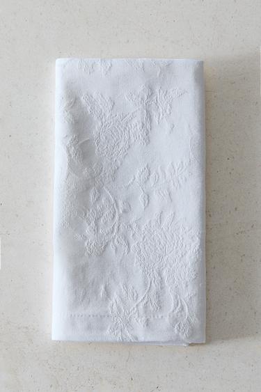 ZESTAW BAWEŁNIANYCH SERWETEK ŻAKARDOWYCH (2 SZT.) - Biały Zara