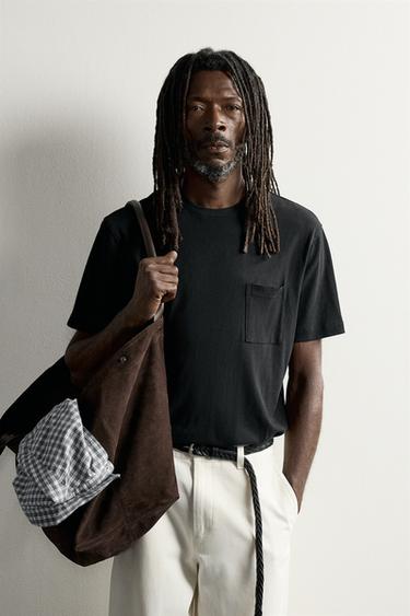 AARON LEVINE X ZARA POCKET T-SHIRT - Black by Zara