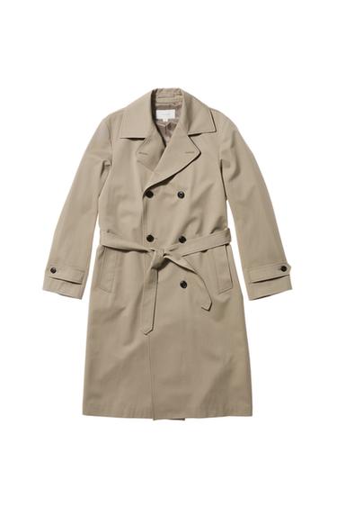 TRENCH LARGO WATER REPELLENT MANTECO - Gris topo de Zara