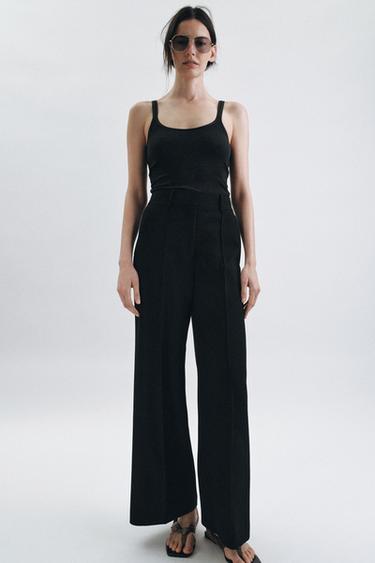 GERADE GESCHNITTENE HOSE MIT BÜGELFALTE ZW COLLECTION - Schwarz von Zara