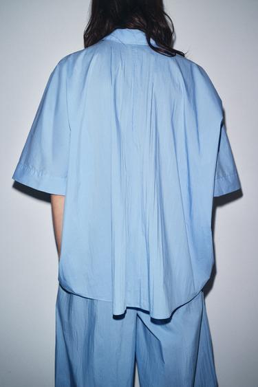 ZW COLLECTION OVERSIZE SHIRT - Blue by Zara - Image 2