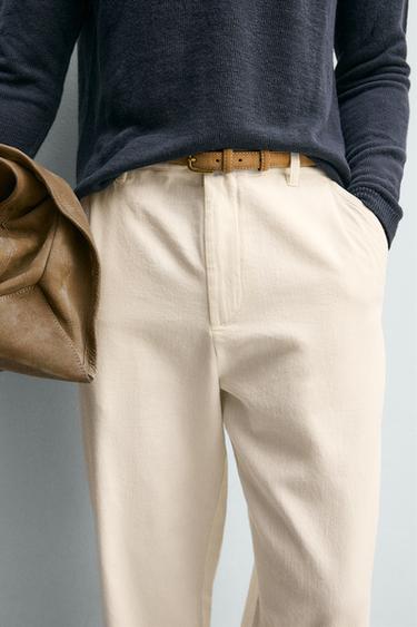 PANTALON CHINO COUPE DÉCONTRACTÉE - Écru de Zara - Image 4