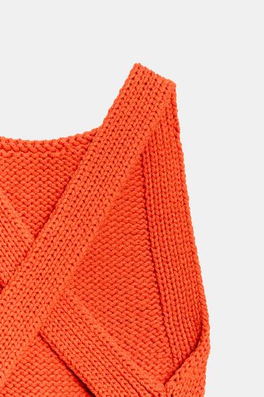 TOP EN MAILLE À DOS CROISÉ - Orange de Zara - Image 5