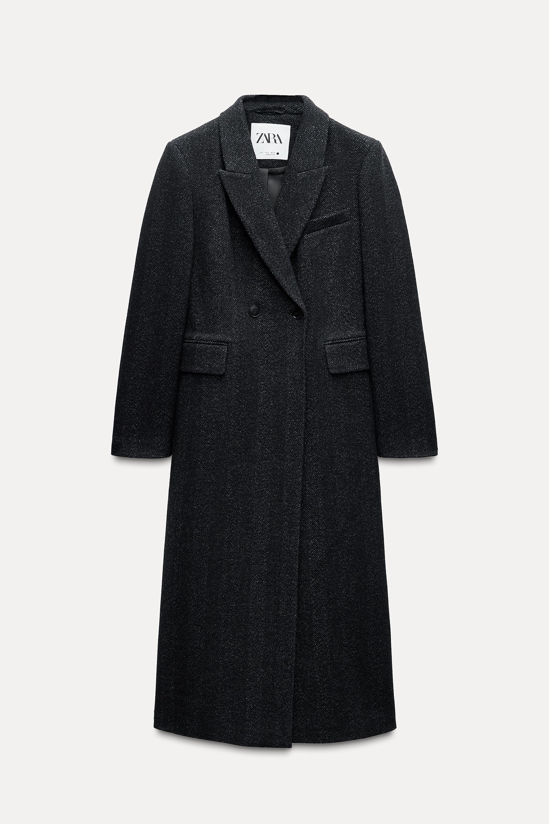 LONG HERRINGBONE COAT ZW COLLECTION