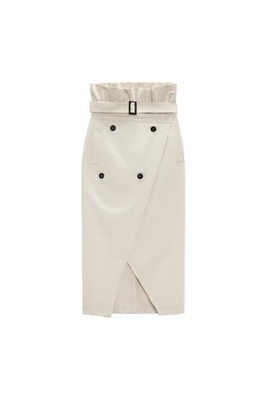 PAPERBAG GABARDINE SKIRT