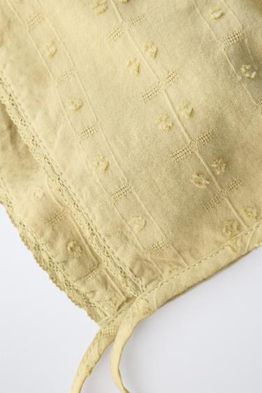 EMBROIDERED LACE BONNET - Olive green by Zara - Image 2