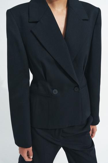 VESTE AJUSTÉE AVEC LAINE ZW COLLECTION - Noir de Zara - Image 2