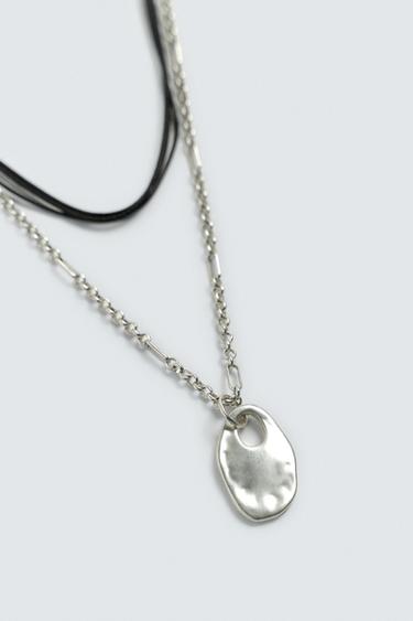 LOT DE 2 COLLIERS EN MATIÈRES VARIÉES - Argent de Zara - Image 3