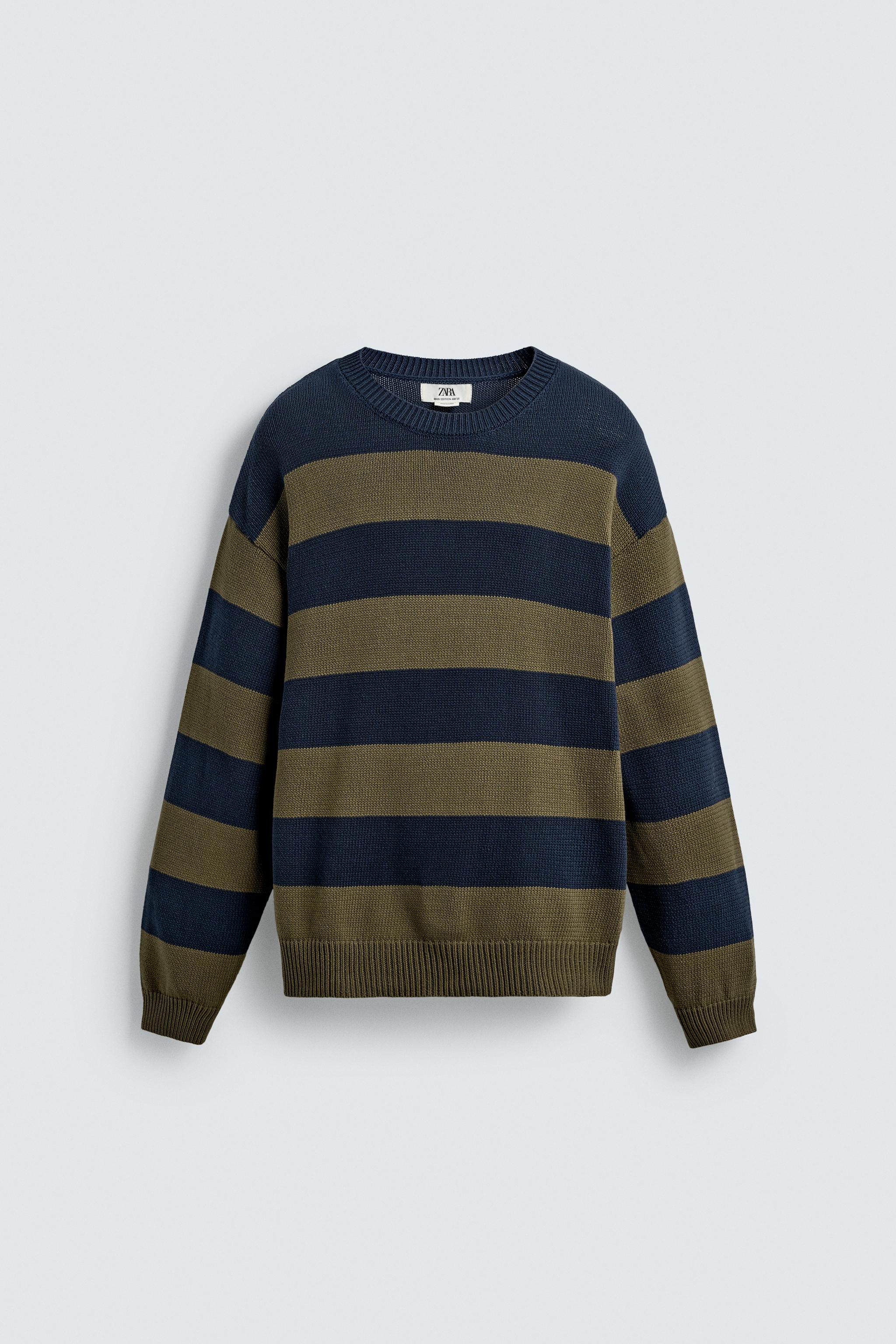 ★ZARA★ STRIPED JACQUARD SWEATER STRIPED JACQUARD SWEATER - Navy blue | ZARA United States