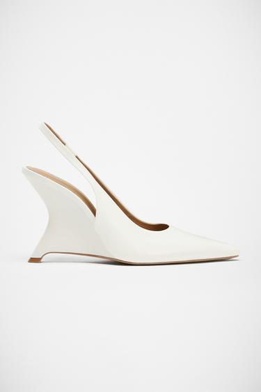 SAPATO DE SALTO ASSIMÉTRICO - branco da Zara