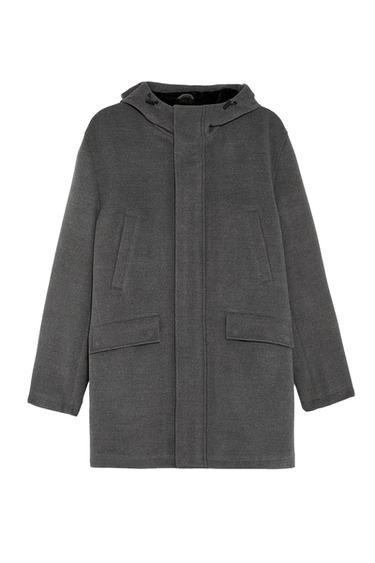 FAUX FUR LINED HOODED COAT