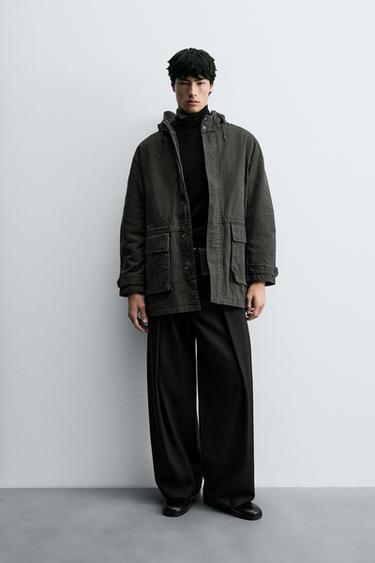 ウォッシュド リラックスフィットパーカライトブラウンZaraのウォッシュド リラックスフィットパーカ - ライトブラウン 