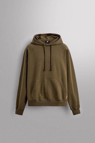 REGULAR FIT HOODIE SWEATSHIRT - Green by Zara
