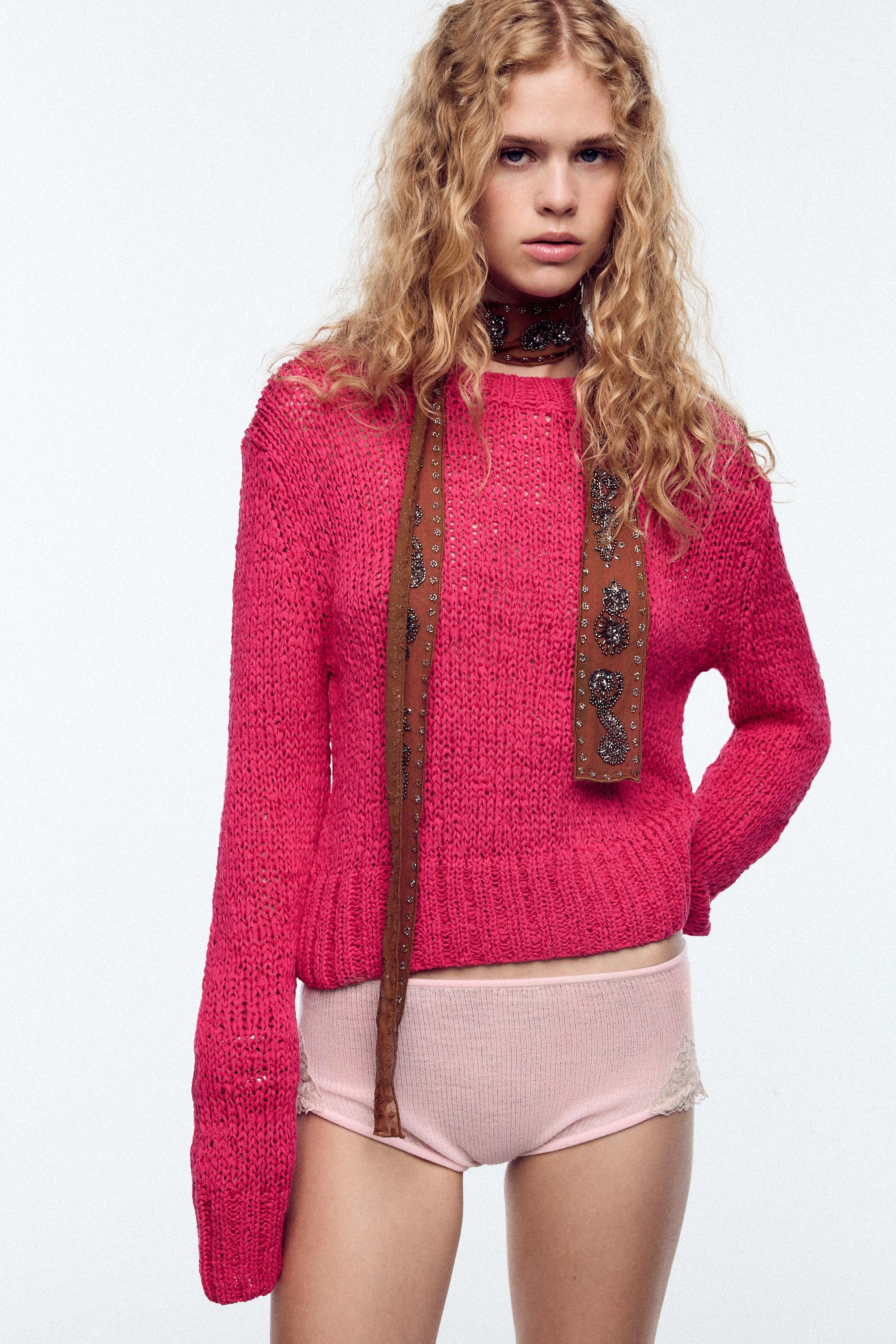 Bright pink jumper zara hotsell