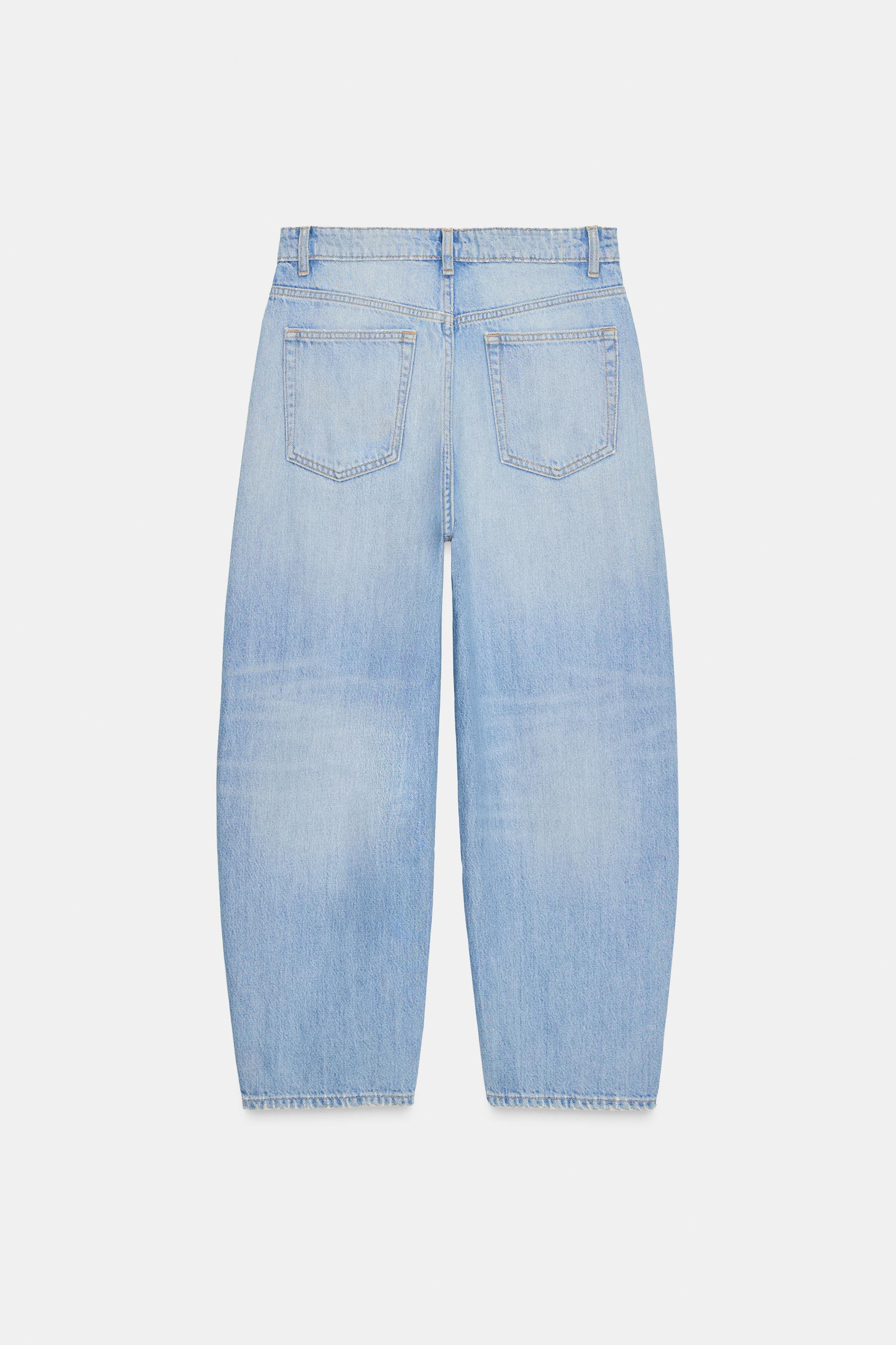 JEANS CROPPED TRF CINTURA MÉDIA - Azul-claro | ZARA Brasil