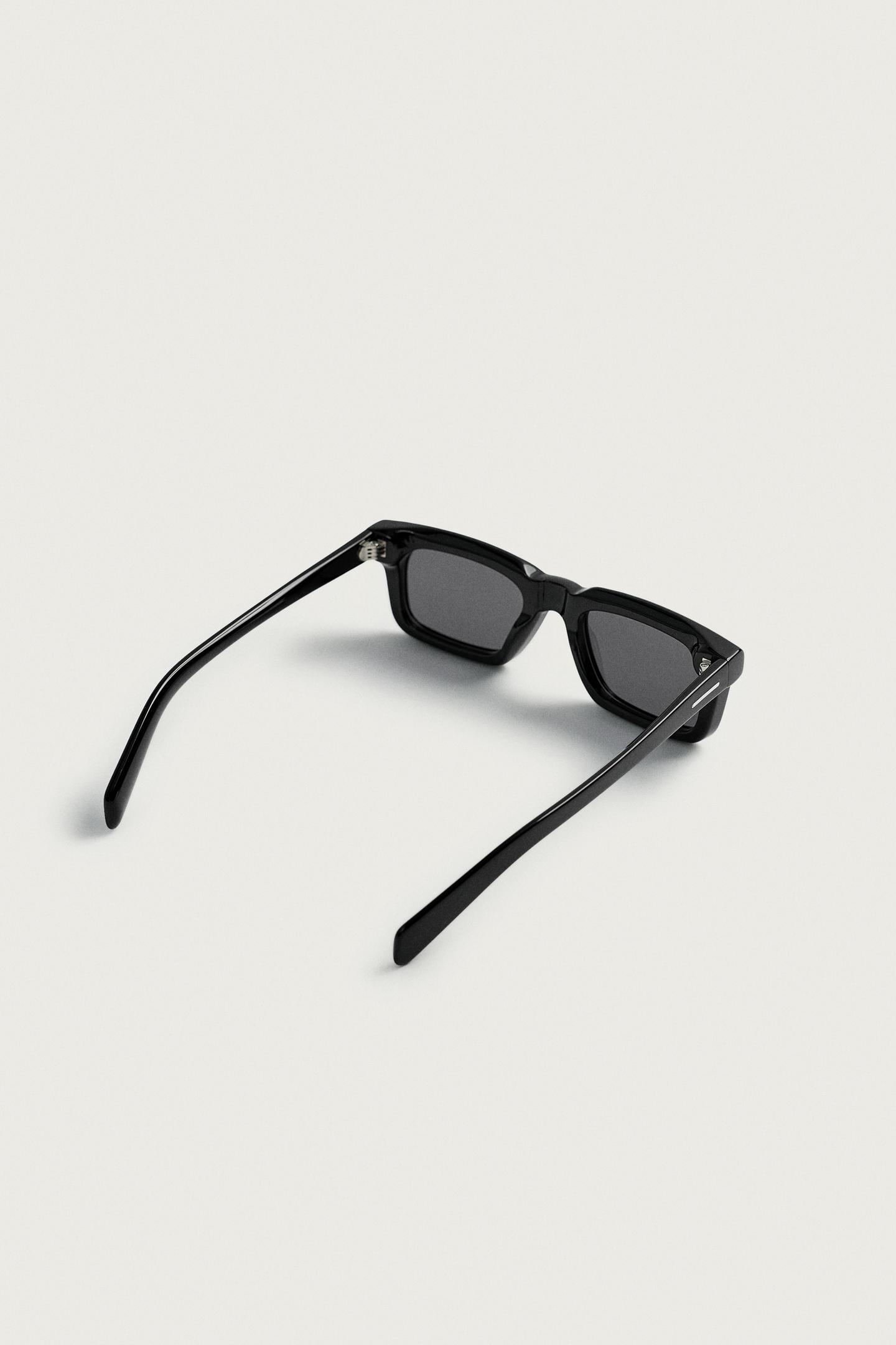 Мужские солнцезащитные очки Zara Rectangular, цвет: Чёрный — фото 6