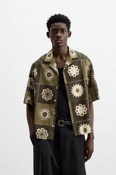 CAMISA ESTAMPADO SOLES - Khaki de Zara