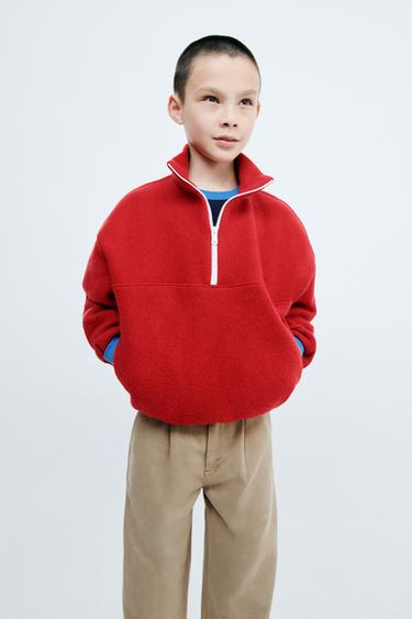 STORIESZ - WOOL BLEND KANGAROO SWEATSHIRT - Red by Zara - Image 0