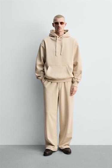 MOLETOM BÁSICO COM CAPUZ HEAVYWEIGHT - Bege da Zara