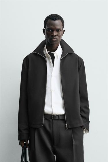 TWILL TEXTURED OVERSHIRT - Black by Zara