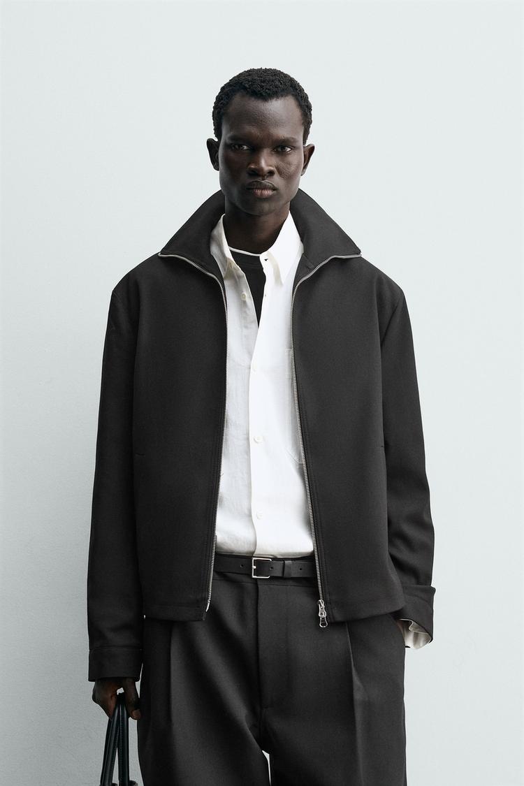 ZARA TWILL TEXTURED OVERSHIRT