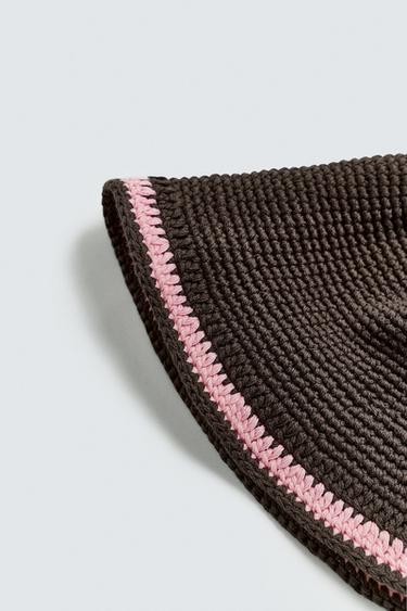 CROCHET BAND BUCKET HAT - Brown by Zara - Image 4