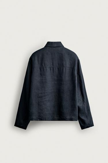 SURCHEMISE REGULAR FIT 100 % LIN - Bleu marine de Zara - Image 6