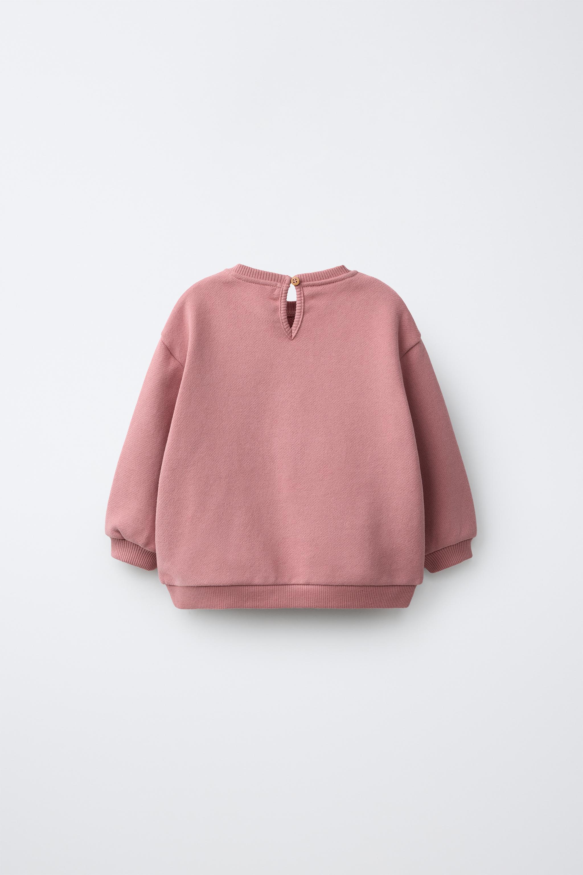 SWAN APPLIQUÉ SWEATSHIRT — Dark pink