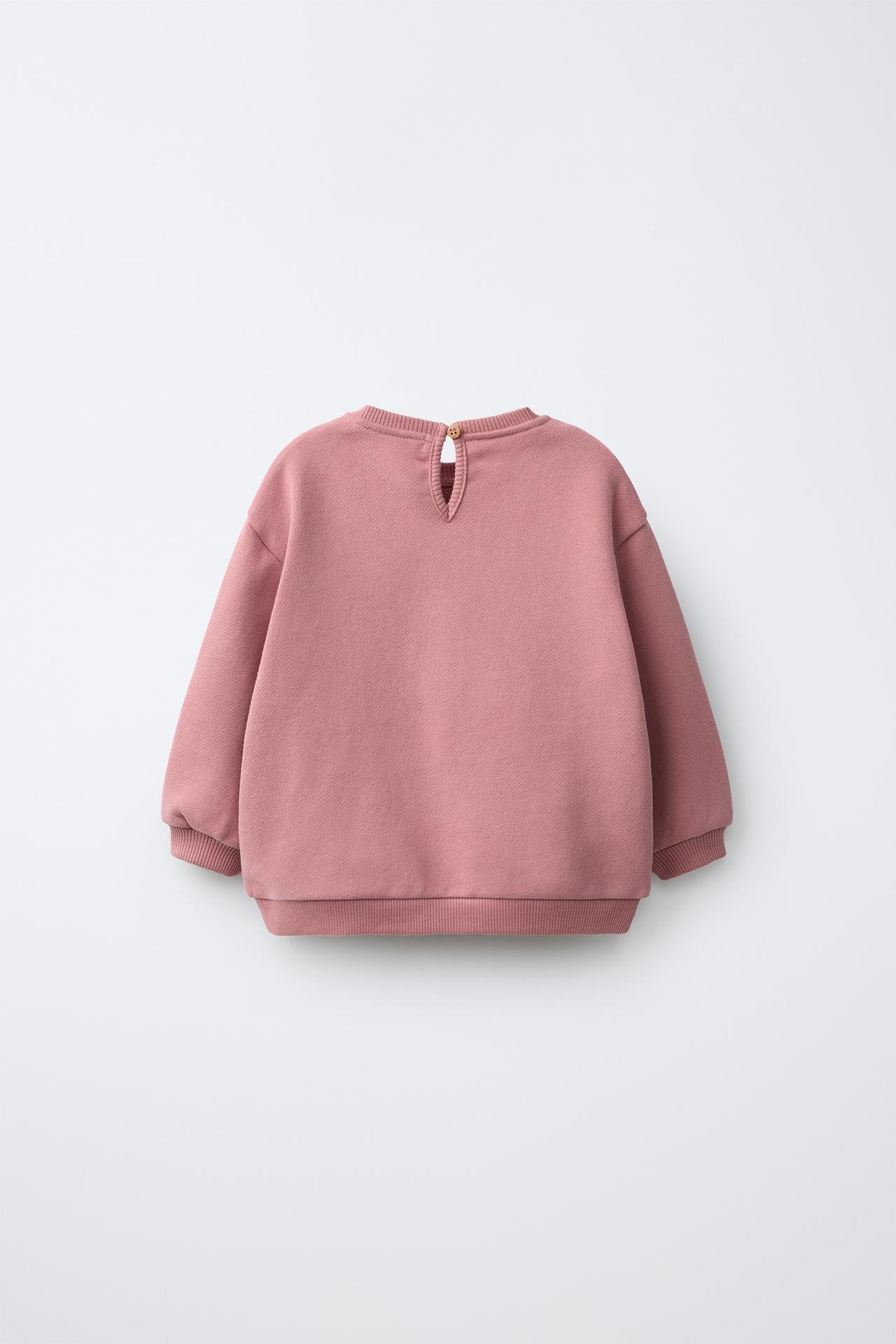 SWAN APPLIQUÉ SWEATSHIRT — Dark pink