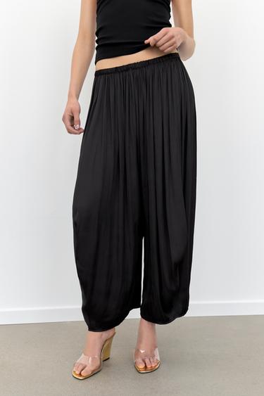 PLEATED SAROUEL TROUSERS - Black by Zara - Image 1