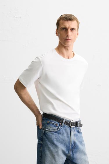 T-SHIRT MEDIUM WEIGHT BASIQUE - Blanc de Zara