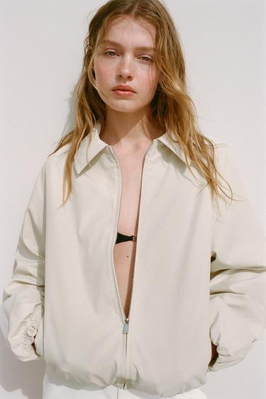 JAQUETA BOMBER - Cinza-pérola da Zara