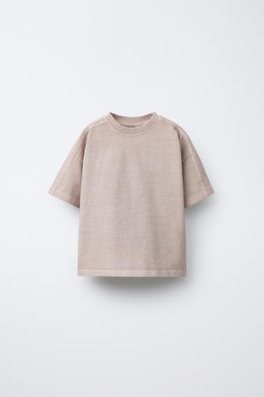 GARMENT DYE CUT-OUT T-SHIRT - Light beige by Zara