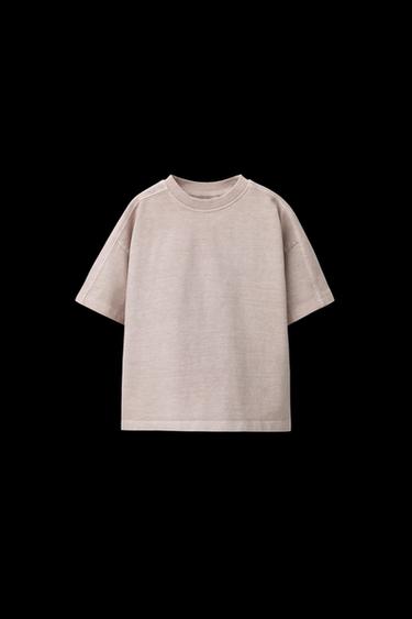 CAMISETA GARMENT DYE CORTES - Beige claro de Zara - Imagen 0