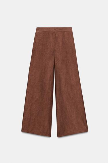 PANTALÓN FLUIDO ANCHO - teja oscuro de Zara