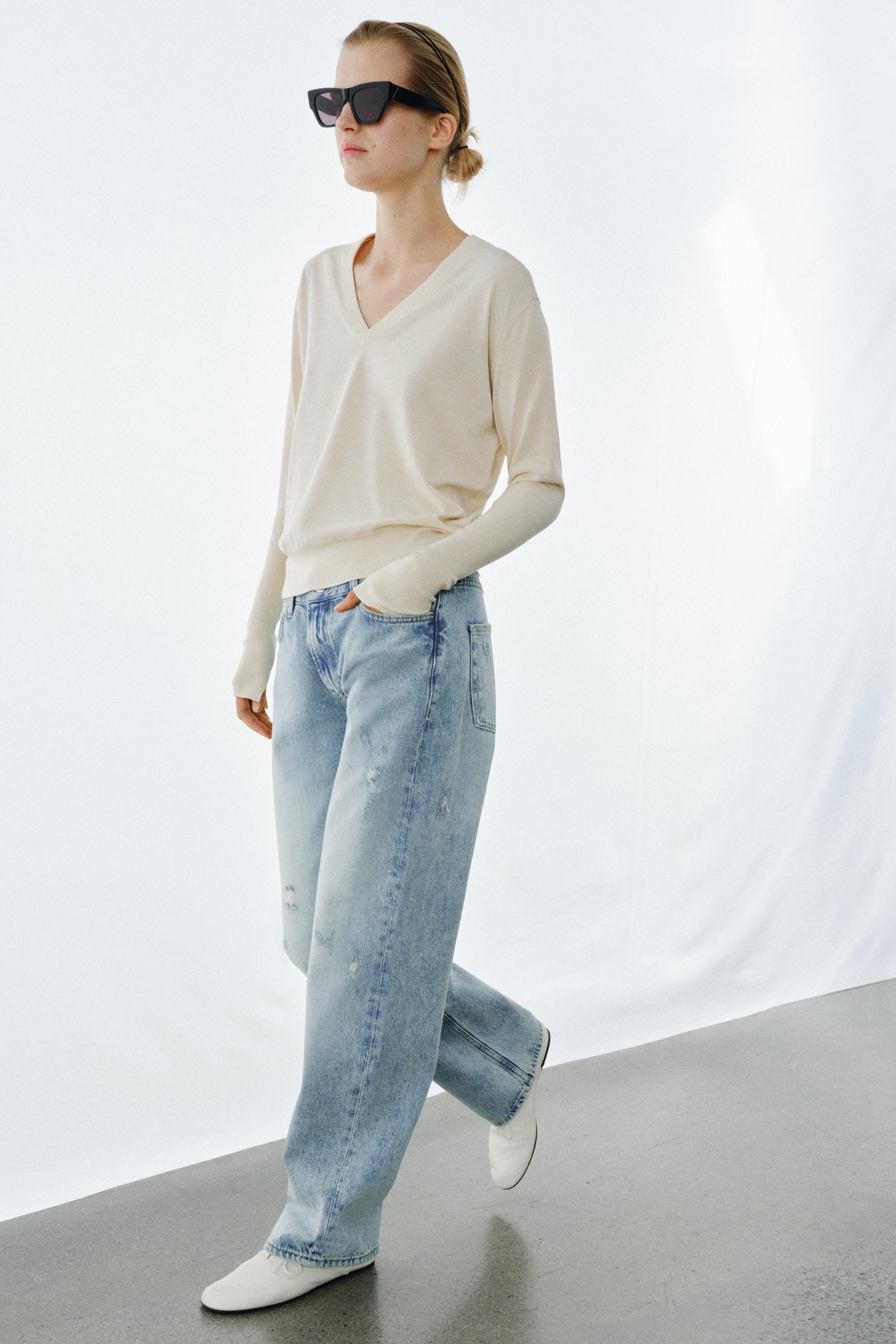 ZW COLLECTION RELAXED STRAIGHT LOW RISE JEANS