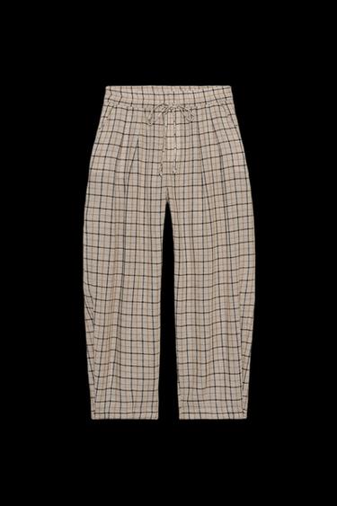 PANTALÓN CUADROS ZW COLLECTION - Beige de Zara