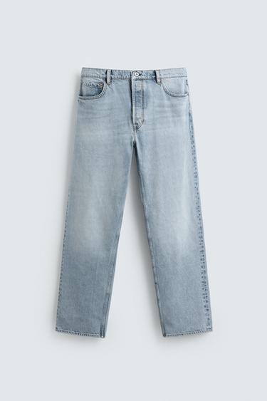 ДЖИНСЫ STRAIGHT FIT — ГОЛУБОЙ от Zara