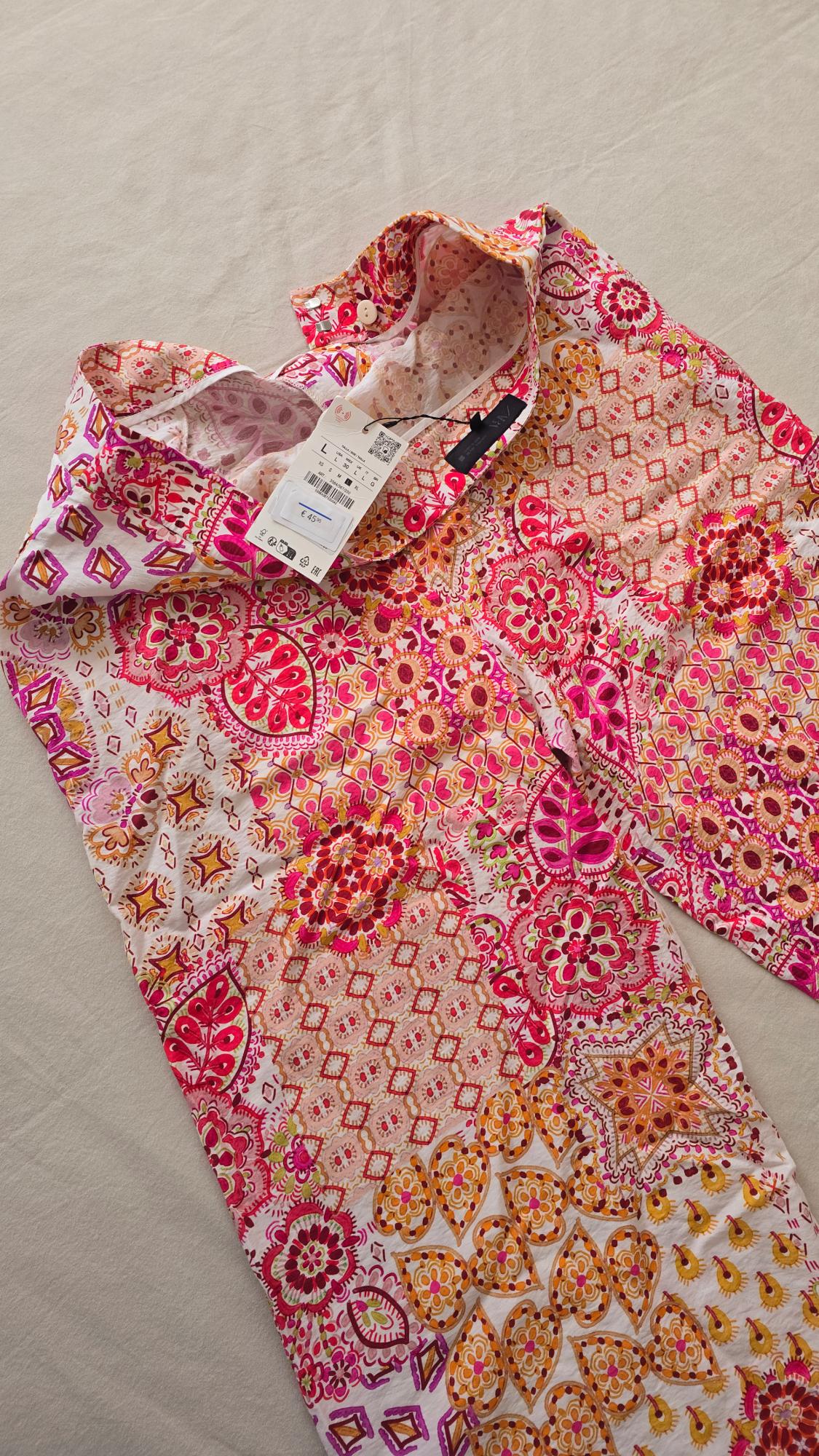 PRINTED TROUSERS WITH GUIPURE TRIM - Image 4