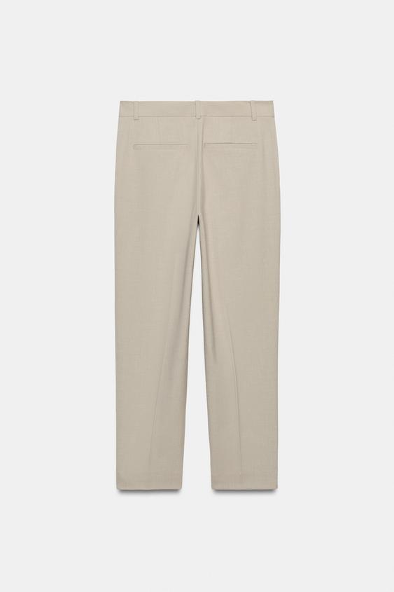 LOW-RISE CROPPED TROUSERS - Sand by Zara - Image 3