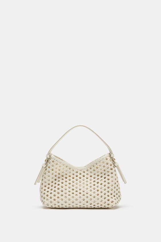 MINI SACA TRENZADA - Blanco de Zara - Imagen 0