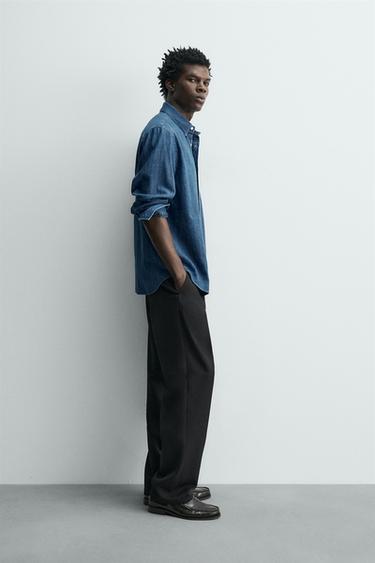 SELVEDGE DENIM SHIRT - Blue by Zara - Image 3