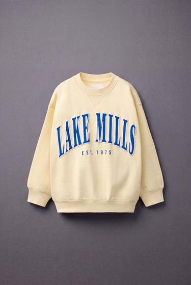 SUDADERA TEXTO RELIEVE - Amarillo de Zara