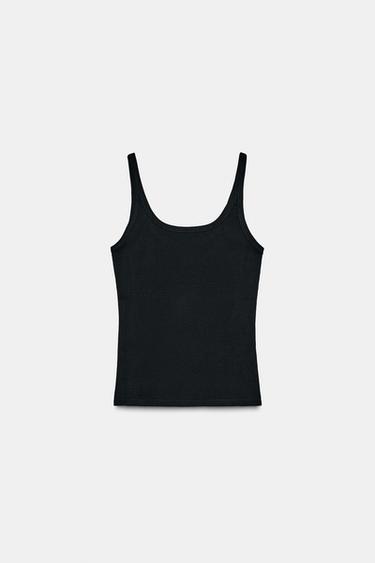 Zara THIN STRAP TOP - Black