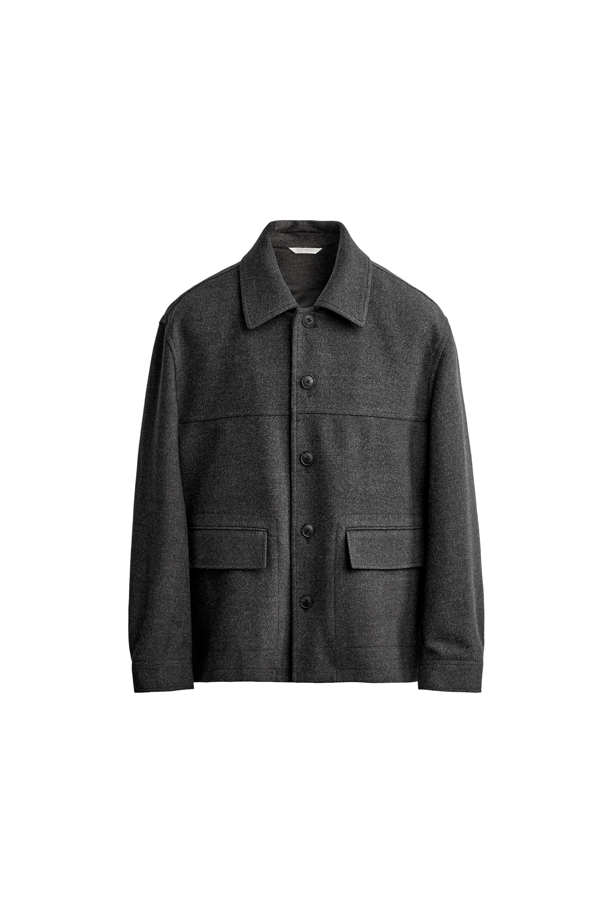 CHAQUETÓN REGULAR FIT PAÑO