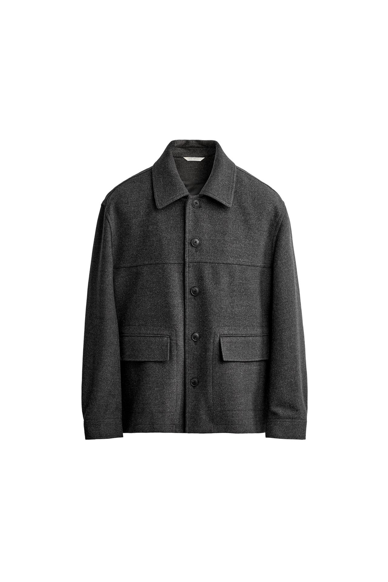 REGULAR FIT WOOL EFFECT 3/4 LENGTH COAT