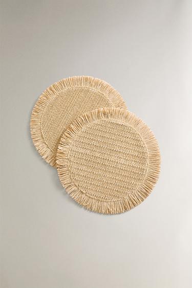 SET DE TABLE PAPIER FRANGES (LOT DE 2) - Beige clair de Zara - Image 1