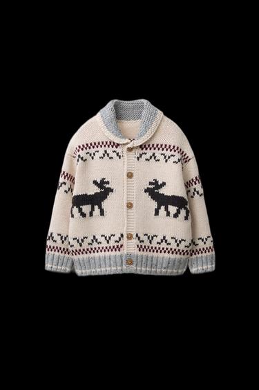 CHAQUETA PUNTO RENOS CON LANA  - Beige de Zara