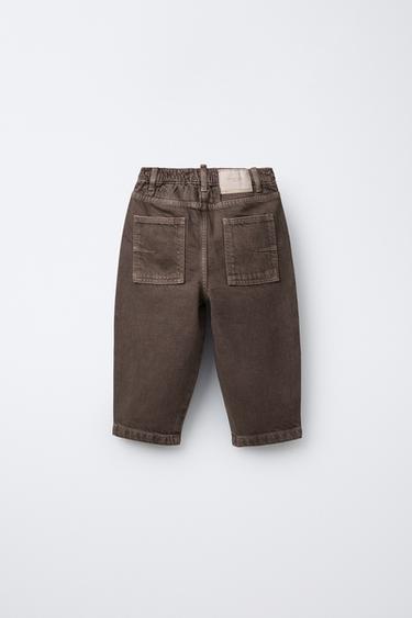 PANTALÓN BAGGY SARGA - Marrón de Zara